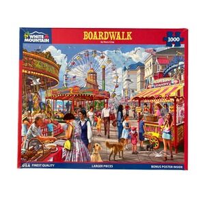 White Mountain Puzzles Boardwalk 1000 Piece Jigsaw Puzzle Steve Crisp Complete